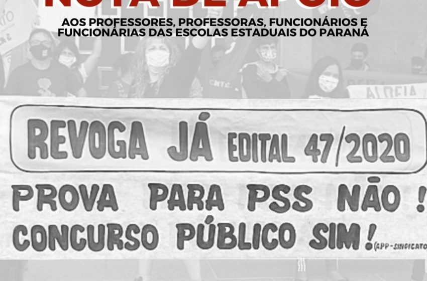  Manifestação de apoio às professoras e professores do Estado do Paraná